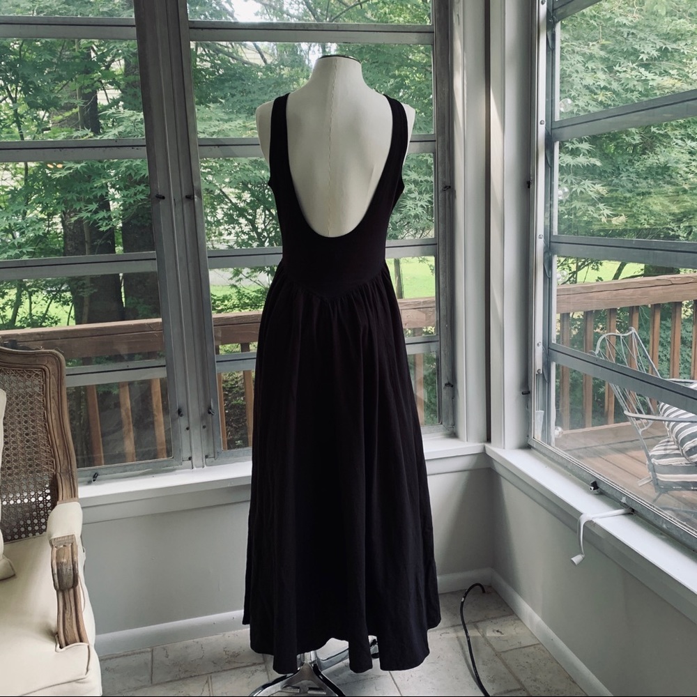 Free People Black Midi Dress with Scoop Neck - Picture 13 of 15